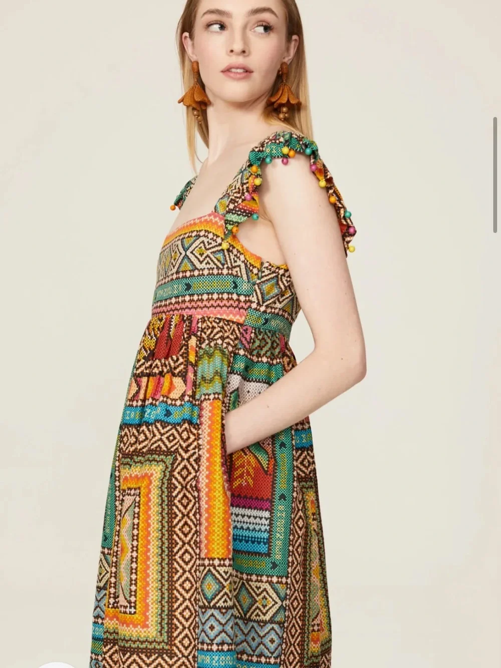 FARM Rio Banana Scarves Printed Midi Dress - Picture 3 of 9